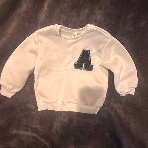 SHEIN White Sweatshirt with Black Letter A